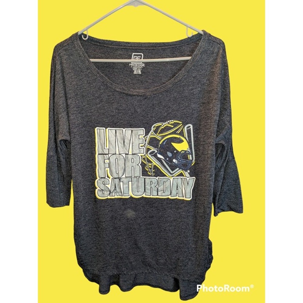 U of M "Live for Saturdays" Proedge 3/4 sleeve‎ Shirt Women's Size S {N12}